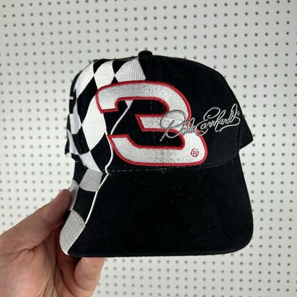 Dale Earnhardt Sr Vintage Nascar Snapback Hat Vintage 90s Black Flag Stitched #3 - Picture 2 of 6